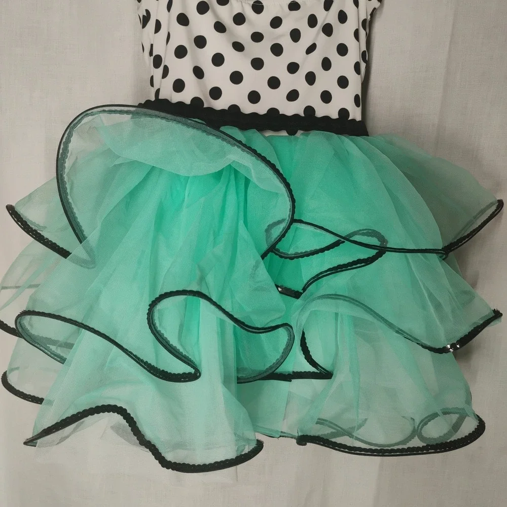 Weissman IC (7/8) Youth Black White Teal Dance Costume Tutu Skirt